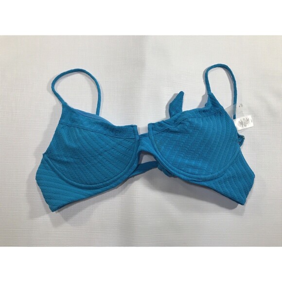 Mynah Blue Tie Back Bikini Top Size XL - Picture 1 of 4